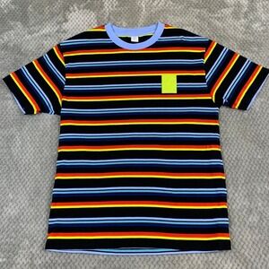 Odd Future Mens Multi-Color Striped Short Sleeve T-Shirt Black Size L 1875